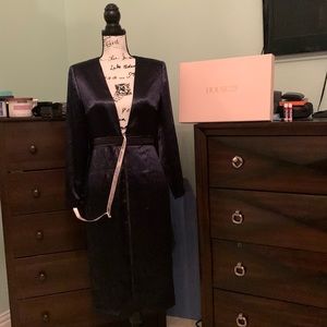 Brand New House of CB Long Sleeve, Deep V-Neck, Navy Blue Dress.